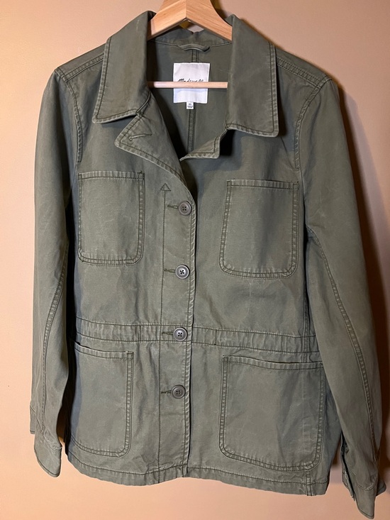 Madewell Jackets & Blazers - Madewell Distressed Olive Green Utility Field Jacket Blazer Womens size XL